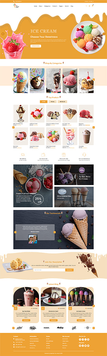 A Mouthwatering OpenCart 4.0.1.1 Template for Frozen Desserts, Icecream and Candy Sellers